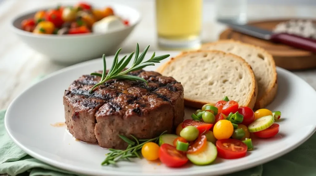 A Beautifully Plated Dish Featuring A Juicy Perfe