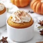 Warm Pumpkin Mug Cake With Whipped Cream..